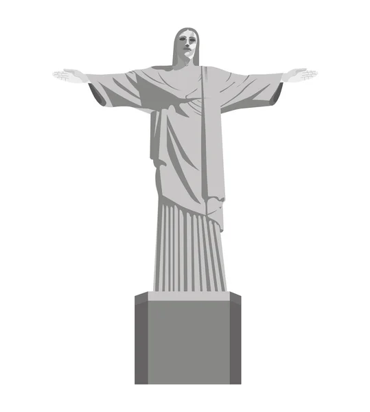 Estátua de corcovado cristo ícone isolado —  Vetores de Stock