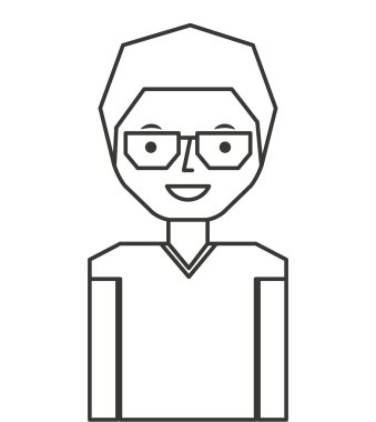 genç adam izole simgesi