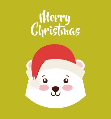 sevimli hayvan neşeli Noel izole simgesi