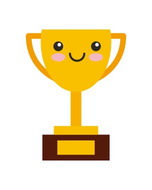 Kupa kawaii karakter izole simgesi