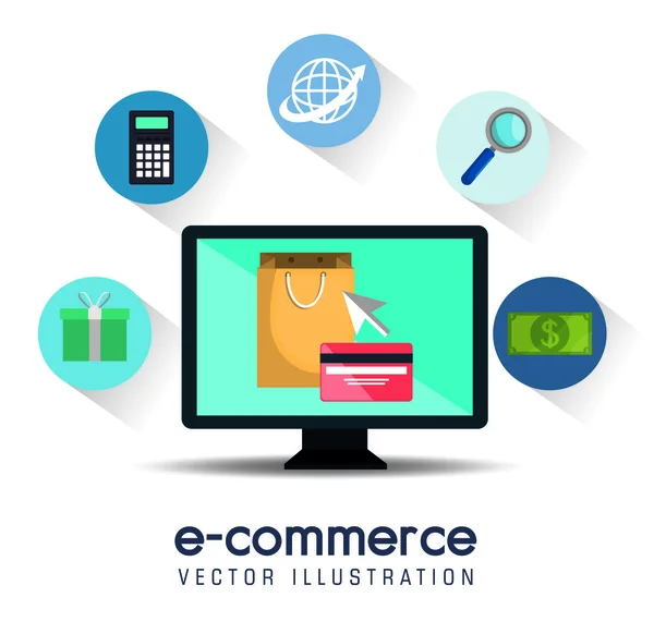 Elektronisk handel marknadsföring ikonen — Stock vektor