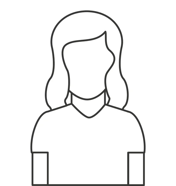 Mladá žena izolované ikona — Stockový vektor