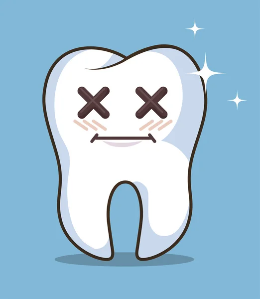 Menselijke tand karakter pictogram — Stockvector