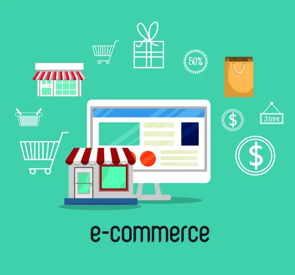 Electronic commerce marketing icon — Stock Vector