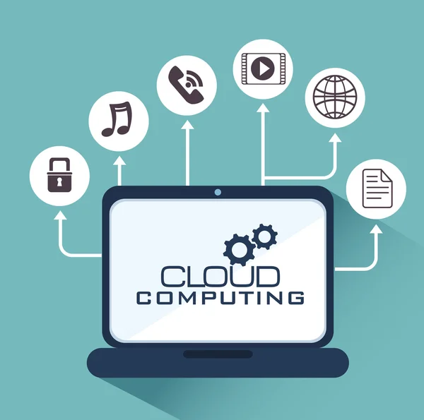 Cloud computing icono de datos — Vector de stock