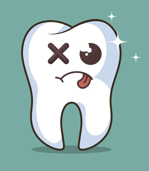Icono de carácter diente humano — Archivo Imágenes Vectoriales