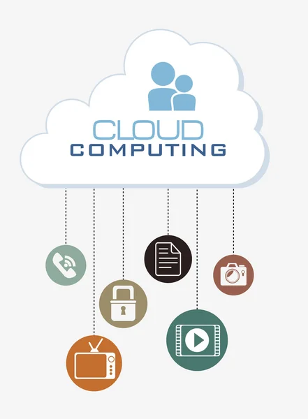 Cloud computing icono de datos — Vector de stock