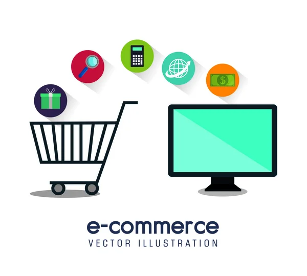 Electronic commerce marketing icon — Stock Vector