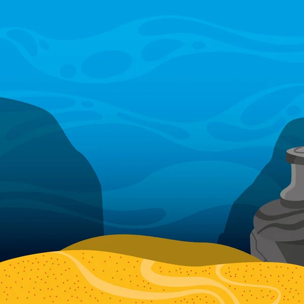 Paisaje del fondo marino icono aislado — Vector de stock