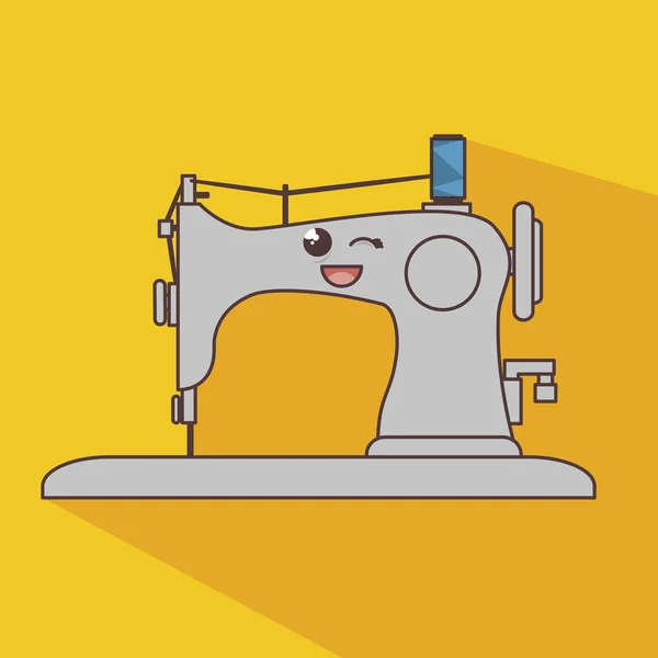 Sewing machine character icon — Stock Vector