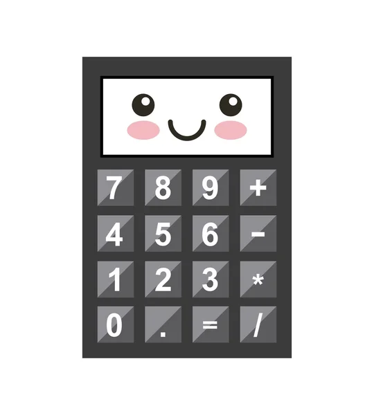 Ikona na białym tle postać kawaii Kalkulator — Wektor stockowy