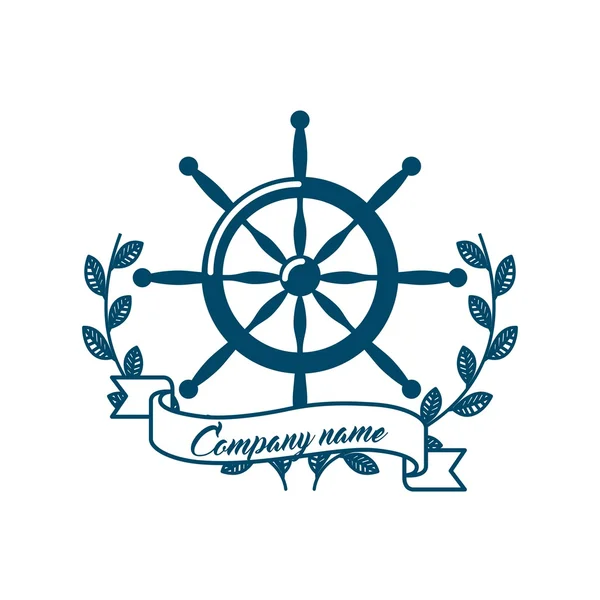 Cadre maritime nautique isolé — Image vectorielle