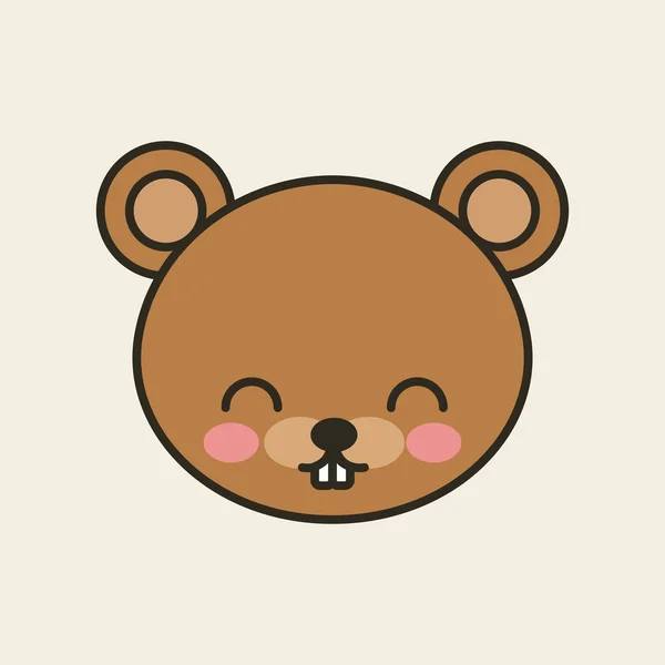 Lindo oso tierno aislado icono — Vector de stock