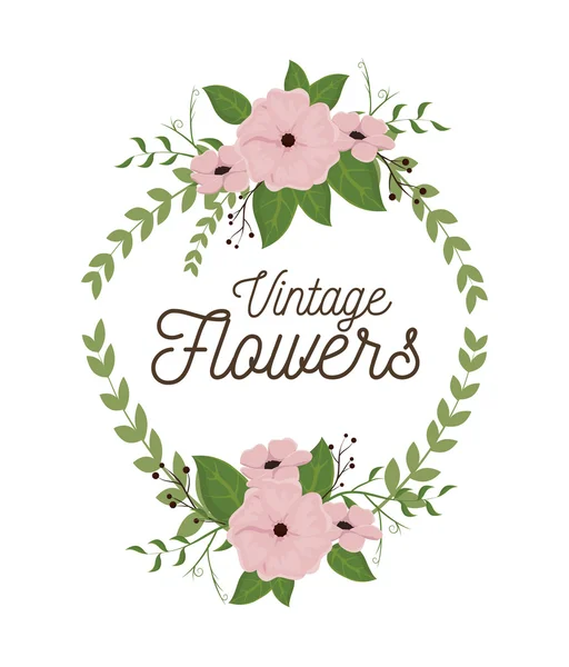 Ícone de decoração de flores vintage — Vetor de Stock