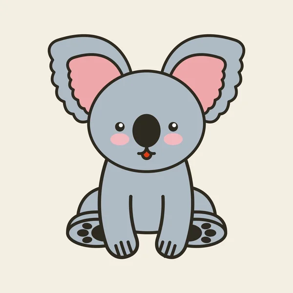 Милый коала нежная изолированная икона — стоковый вектор