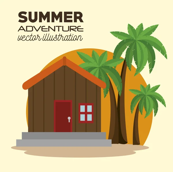 Aventura de verano icono del paisaje — Vector de stock