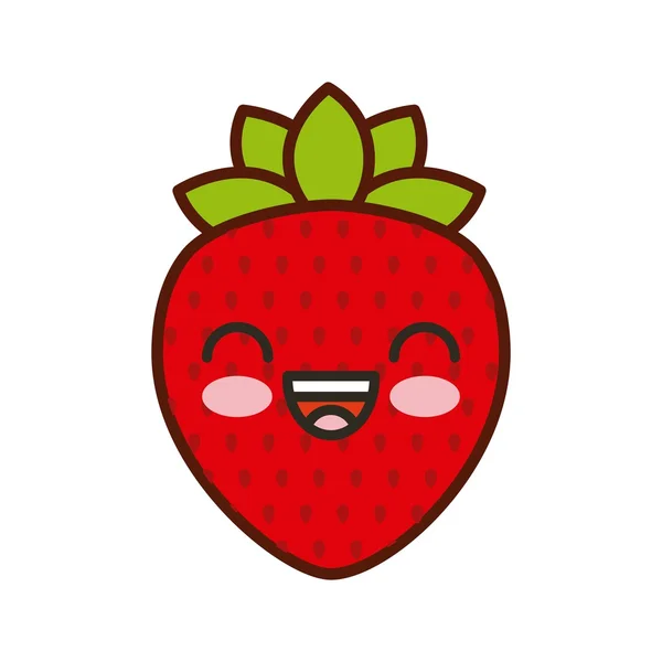 Vers fruit kawaii karakter geïsoleerde pictogram — Stockvector