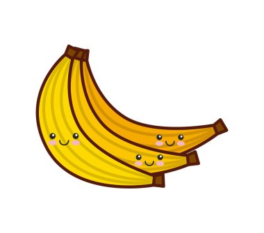 taze meyve kawaii karakter izole simgesi