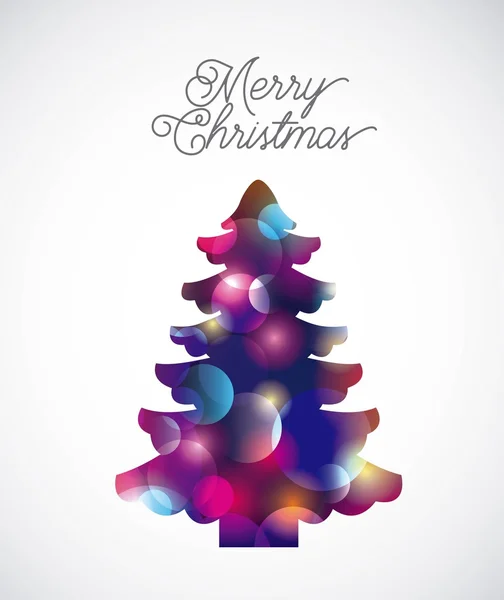 Δέντρο πεύκων ευτυχισμένη και καλά Χριστούγεννα — Διανυσματικό Αρχείο