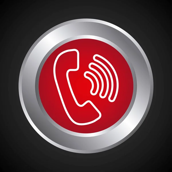 Botón de servicio telefónico icono aislado — Vector de stock