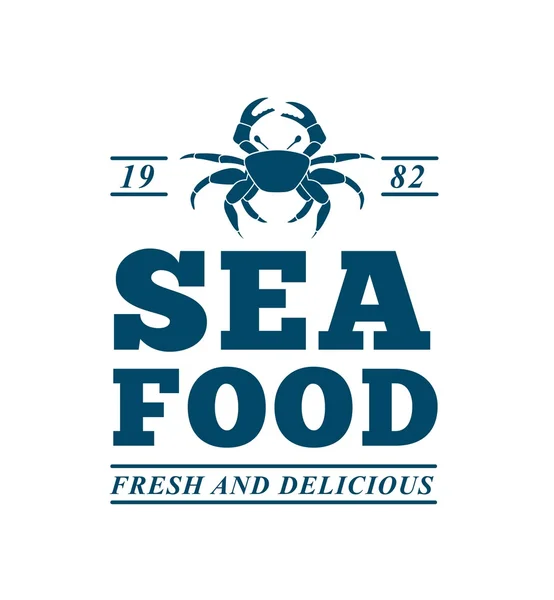 Quadro de comida do mar caranguejo ícone isolado — Vetor de Stock