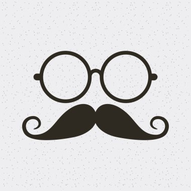 gözlük ve bıyık hippi tarzı izole simgesi