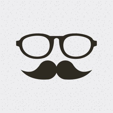 gözlük ve bıyık hippi tarzı izole simgesi