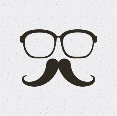 gözlük ve bıyık hippi tarzı izole simgesi