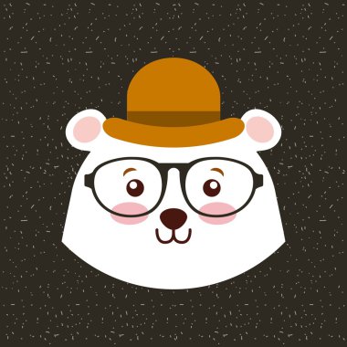 şapka ve gözlük hippi tarzı ile sevimli hayvan