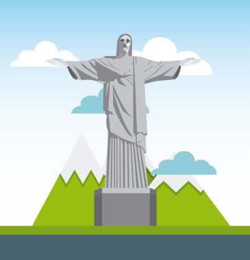 Corcovado İsa heykeli izole simgesi