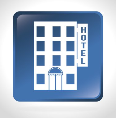 otel binası izole simgesi yerleştir