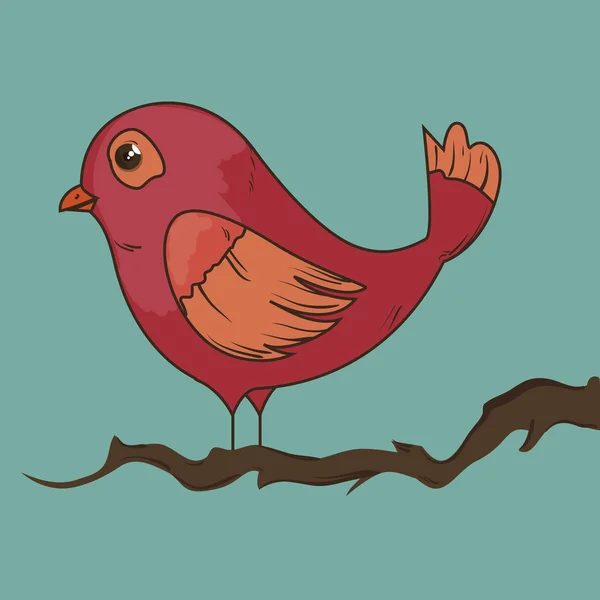 Lindo icono de pájaro ornamental — Vector de stock