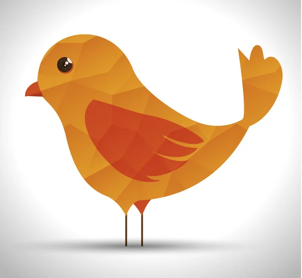 Милая икона орнаментальной птицы — стоковый вектор