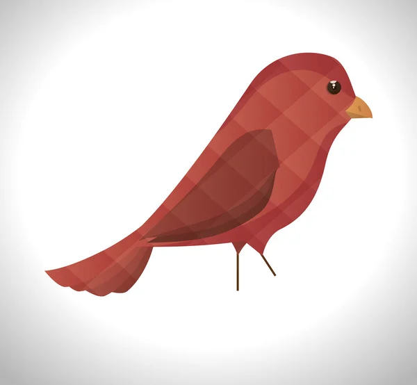 Lindo icono de pájaro ornamental — Vector de stock