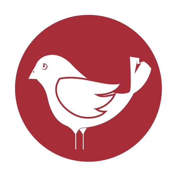 Lindo icono de pájaro ornamental — Vector de stock