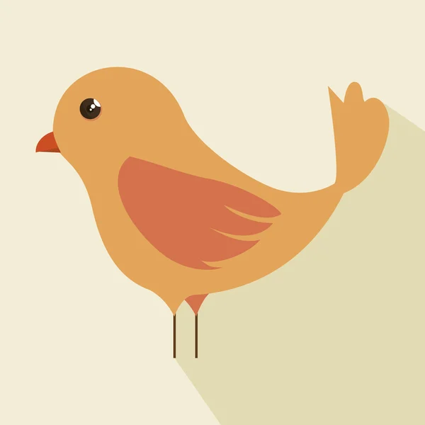 Cute ornamental bird icon — Stock Vector