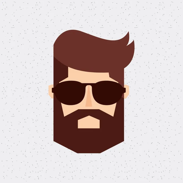 Head man hipster style isolated icon — Stock Vector