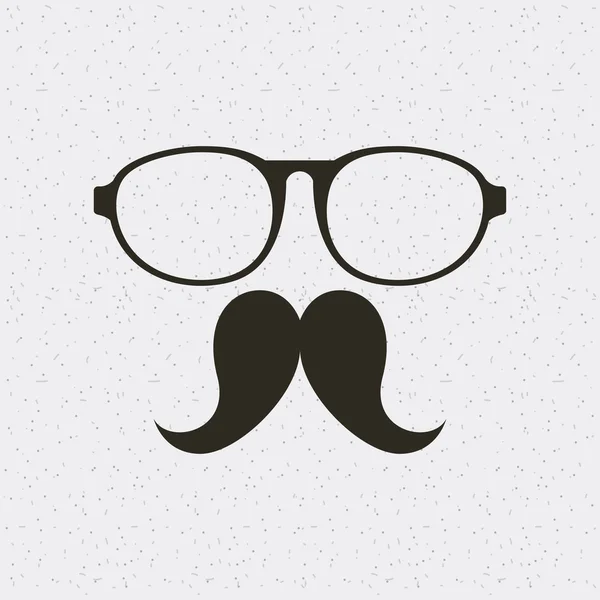 Lunettes et moustache hipster style icône isolée — Image vectorielle