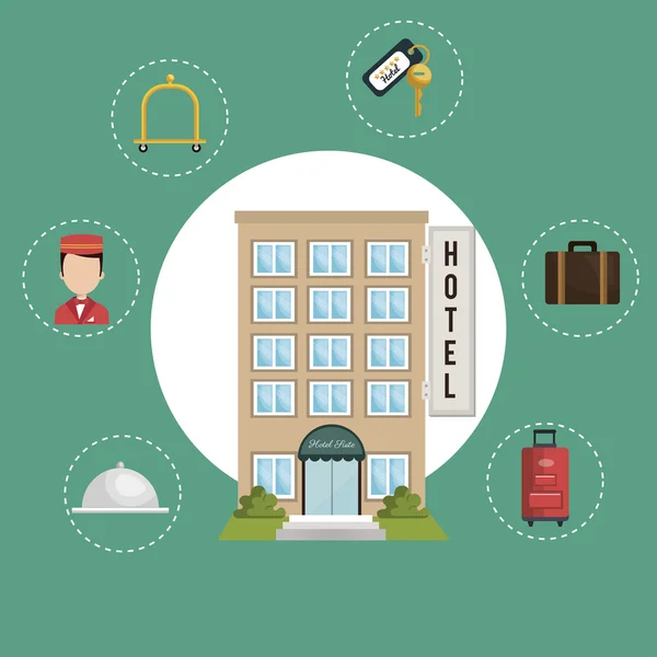 Los mejores iconos de servicios de hotel set — Vector de stock