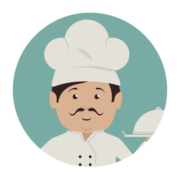 厨师长字符的服务图标 — 图库矢量图片