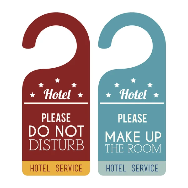 Hotel-Service-Tags hängen — Stockvektor
