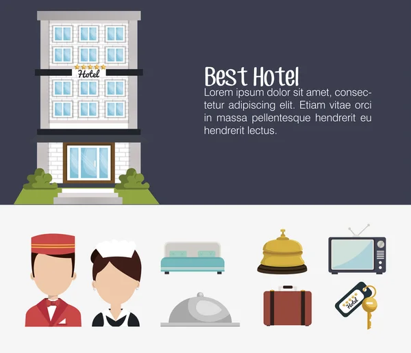 Los mejores iconos de servicios de hotel set — Vector de stock