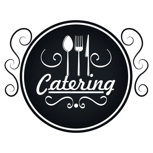 Catering delicioso ícone de comida — Vetor de Stock