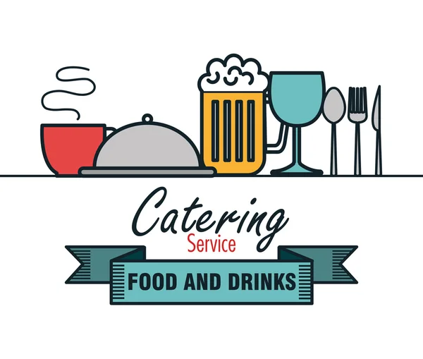 Catering delicious food icon — Stock Vector