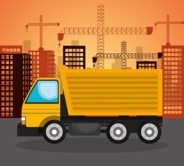 ağır makine şehir inşaat arka plan üzerinde