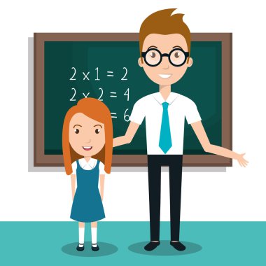 öğrenci okul öğretmen simgesi