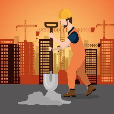 Şehir inşaat cityscape arka plan simgesinin altında