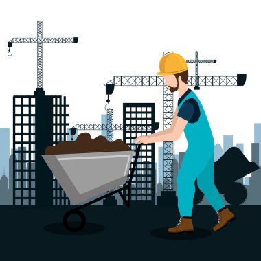 Şehir inşaat cityscape arka plan simgesinin altında