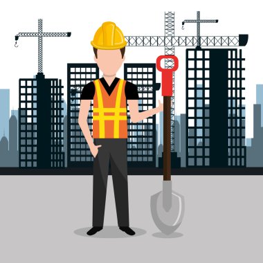 Şehir inşaat cityscape arka plan simgesinin altında