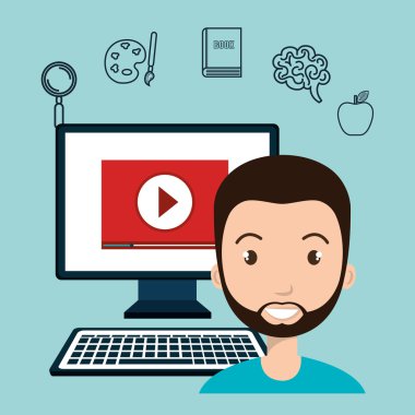 Öğrenci e-öğrenme eğitim simgesi